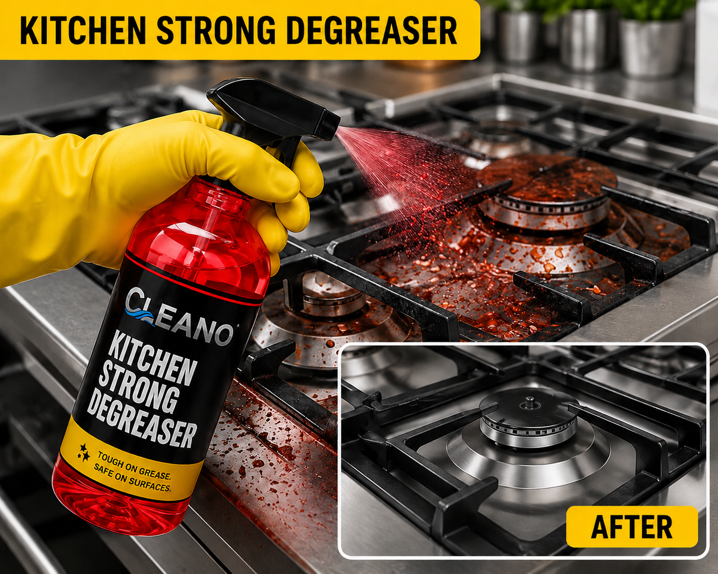 Cleano Duo Cleaning Bundle – Clothes Stain Remover & Kitchen Strong Degreaser